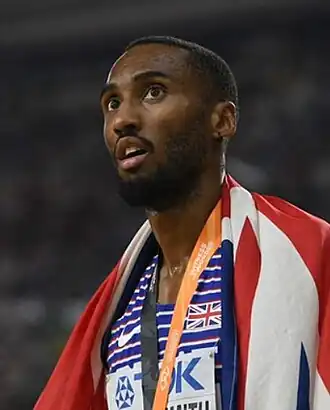 Matthew Hudson-Smith na zijn zilveren medaille op de 400 m tijdens de WK van 2023, Boedapest.