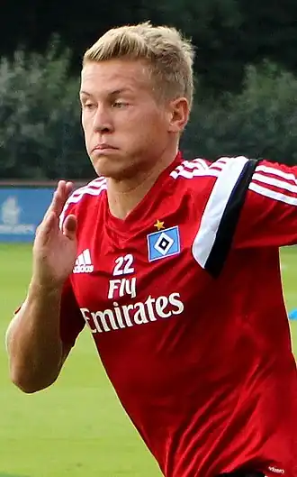Ostrzolek in 2014 als speler van Hamburger SV