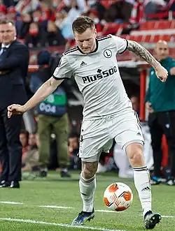 Johansson in actie namens Legia Warschau in 2021
