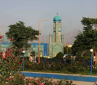 De blauwe moskee in Mazar-e Sjarif.