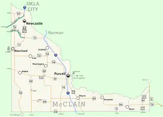 Kaart van McClain County