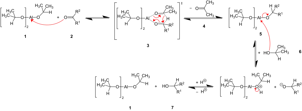 Mechanisme van Meerwein-Ponndorf-Verley-reductie