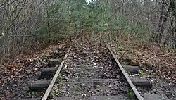 Het buitengebruikgestelde Kolenspoor tussen het station Eisden en het station As