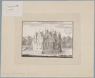 Tekening door Abraham Rademaker (1725)