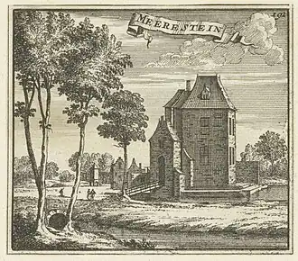 Het kasteel 'Meerestein', tekening naar of van Roelant Roghman (1640)