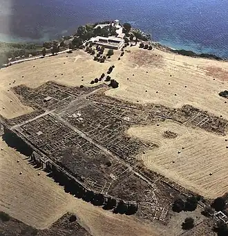 Lichtbeeld van Megara Hyblaea in de provincie Syracuse