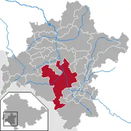 Kaart van Meiningen (Duitsland)