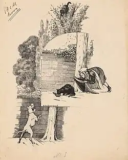 Meisje probeert een kat te vangen