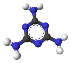 Molecuulmodel van melamine