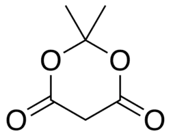 Structuurformule van Meldrum's zuur