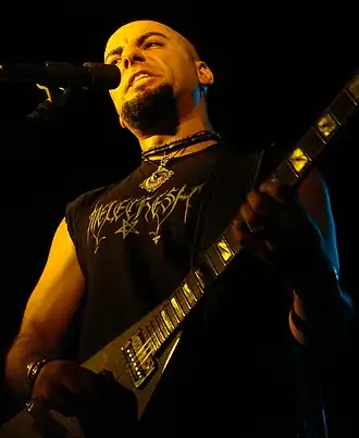 Melechesh tijdens het Chaulnes Metal Fest in Frankrijk, maart 2008