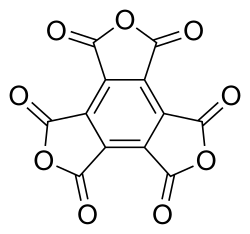 Structuurformule van mellitinezuuranhydride
