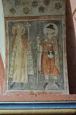 Fresco Sint-Jacobus en een koning