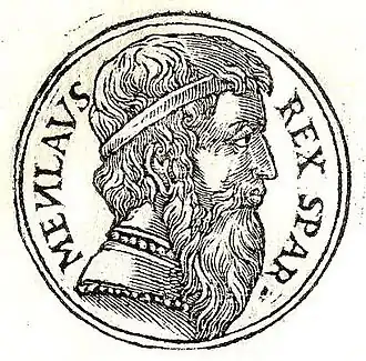 Menelaüs volgens Promptuarii Iconum Insigniorum.