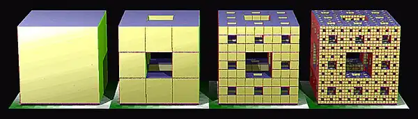 Spons van Menger, eerste vier niveaus van de constructie