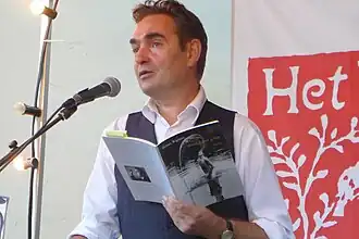 Menno Wigman op het poëziefestival Het Tuinfeest in Deventer, 6 augustus 2016