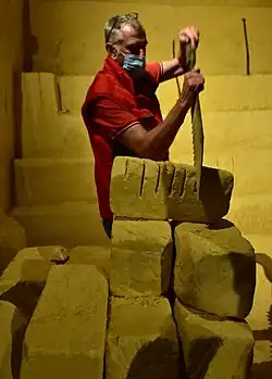 Verzagen van een mergelblok