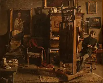 Het atelier van Jules Lambeaux (Charles Mertens)