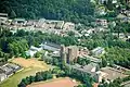 Luchtfoto kloostercomplex Königsmünster (gebouwd tussen 1934 en 1964)