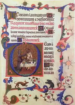 De heilige Lodewijk geeft een aalmoes. (Baltimore-meester)