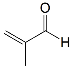 Structuurformule van methacroleïne