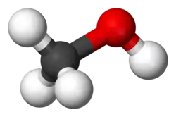 Molecuulmodel van methanol