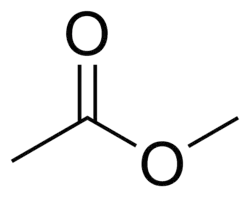Structuurformule van methylacetaat