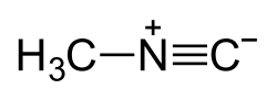 Structuurformule van methylisocyanide