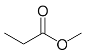 Structuurformule van methylpropanoaat