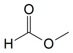 Structuurformule van methylformiaat