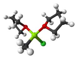 Molecuulmodel van methylmagnesiumchloride als THF-adduct