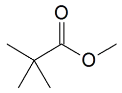 Structuurformule van methylpivalaat