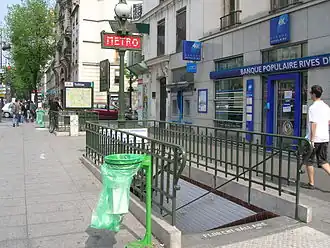 De ingang van het station Tolbiac