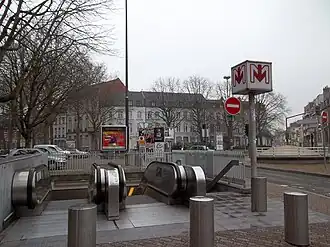 Ingang metrostation Cormontaigne aan de Boulevard Vauban