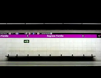 Station Sagrada Família aan de paarse lijn