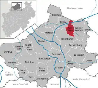 Kaart van Mettingen