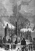 De brand in de kathedraal op 7 mei 1877