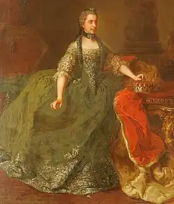 Portret van prinses Isabella van Parma, door Martin van Meytens na 1765.