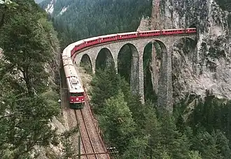 Landwasserviaduct en ingang Landwassertunnel