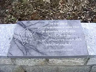 Gedenksteen ter nagedachtenis aan de Joden die in het getto leefden.