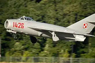 Een MiG-17 van de Poolse luchtmacht (jul 2006).
