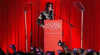 Jackson tijdens de This Is It-persconferentie