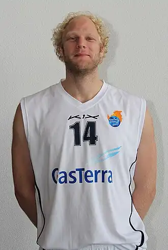 Michael Kingma in het tenue van GasTerra Flames