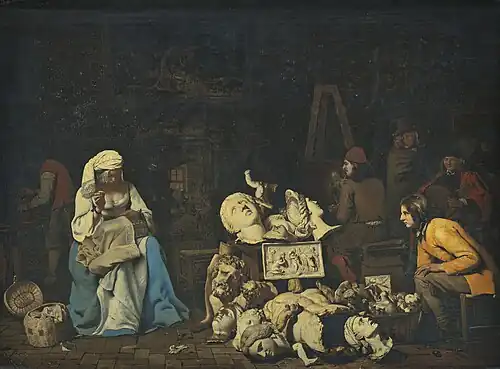 Kunstenaarsatelier met naaister Michiel Sweerts, ca. 1646-1649 Privécollectie