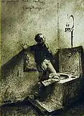 Masturbatie op het toilet, door Mihály Zichy (1911)