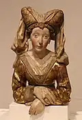 Relikwie-buste van de heilige Maria Magdalena, lindenhout, Ulm circa 1475-80 Museum Ulm