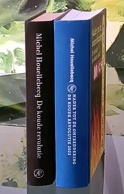 Verzamelde essays van Michel Houellebecq Links de bundel uit 2004; rechts die uit 2022