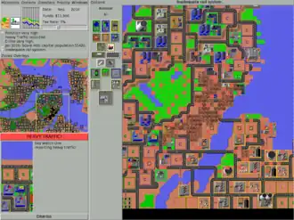 Screenshot van een volledig gebouwde stad