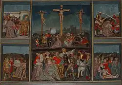 Middenpaneel van het retabel in de Florianuskerk van Sillenstede