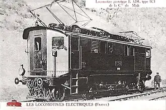 1C1 E 3201 van de Midi, 1912, bovenleiding 12&nbsp;kV 16+2⁄3&nbsp;Hz van de lijn ligne de Perpignan à Villefranche.